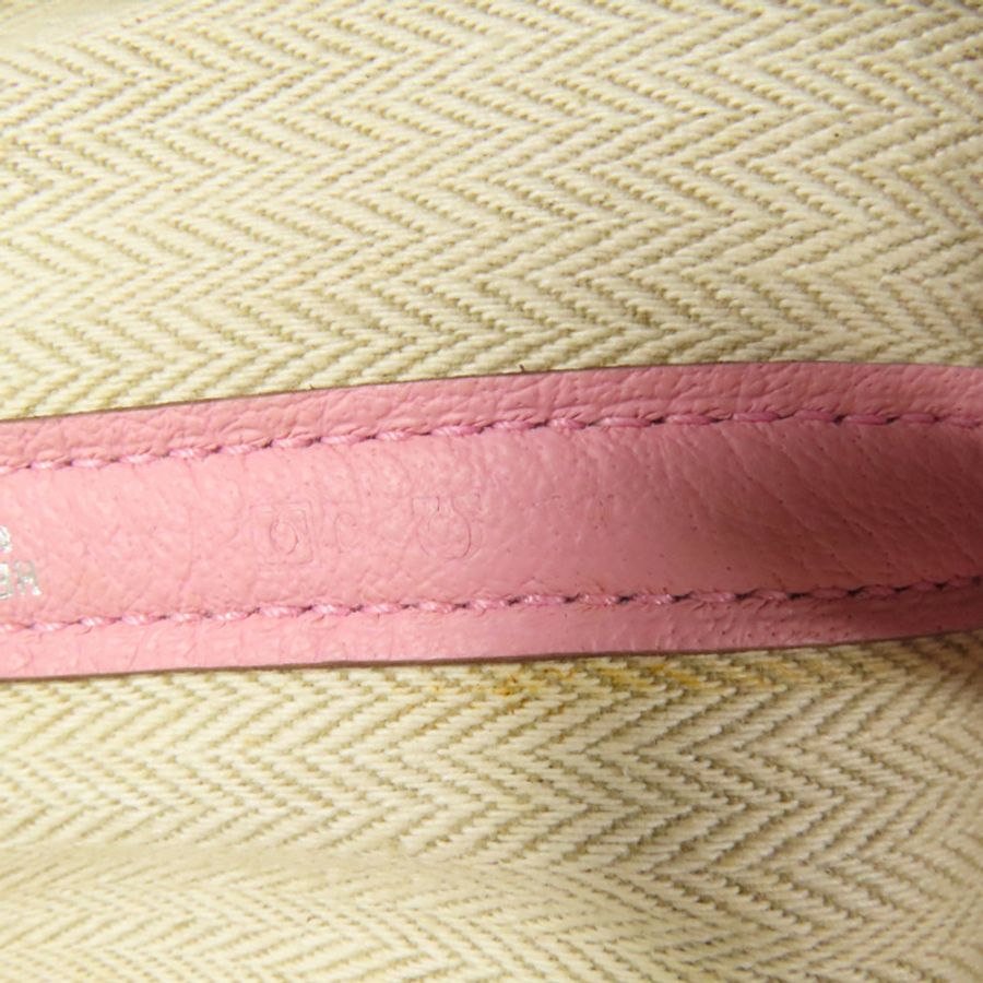 HERMES 【激減優惠】Negonda皮革Garden Party PM銀扣手挽袋Rose Sakura-11