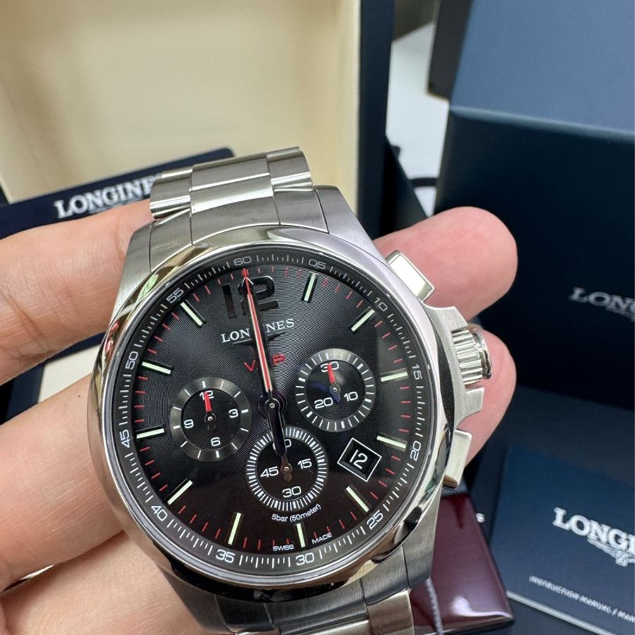 Longines 高精準石英錶 黑色 瑞士錶 VHP 征服者系列-2