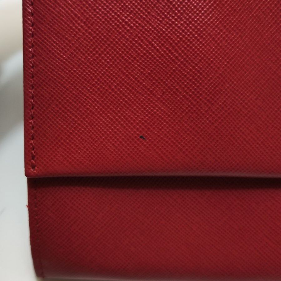 Prada 牛皮 純色 字母 Logo 壓印 手拿包-7