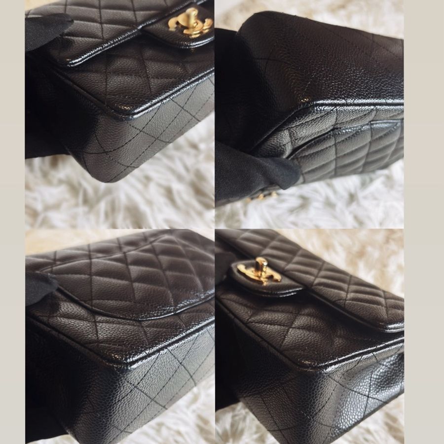 Chanel mini 20cm 經典魚子醬荔枝紋 cf 金扣-3