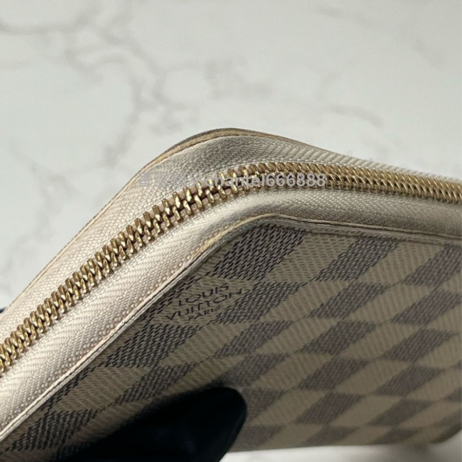 💗香緹國際精品💗512 LV 白色棋盤格拉鏈長夾 #N41660-4