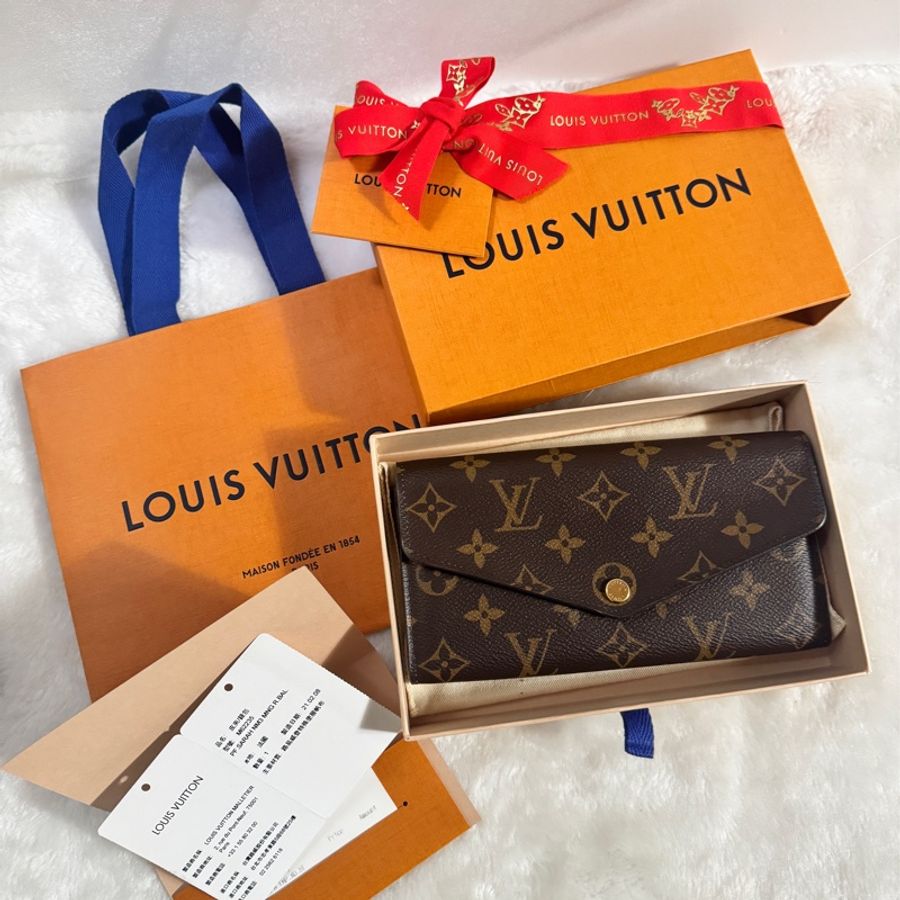 全配✔︎ LOUIS VUITTON Sarah信封長夾-芭蕾粉色-24