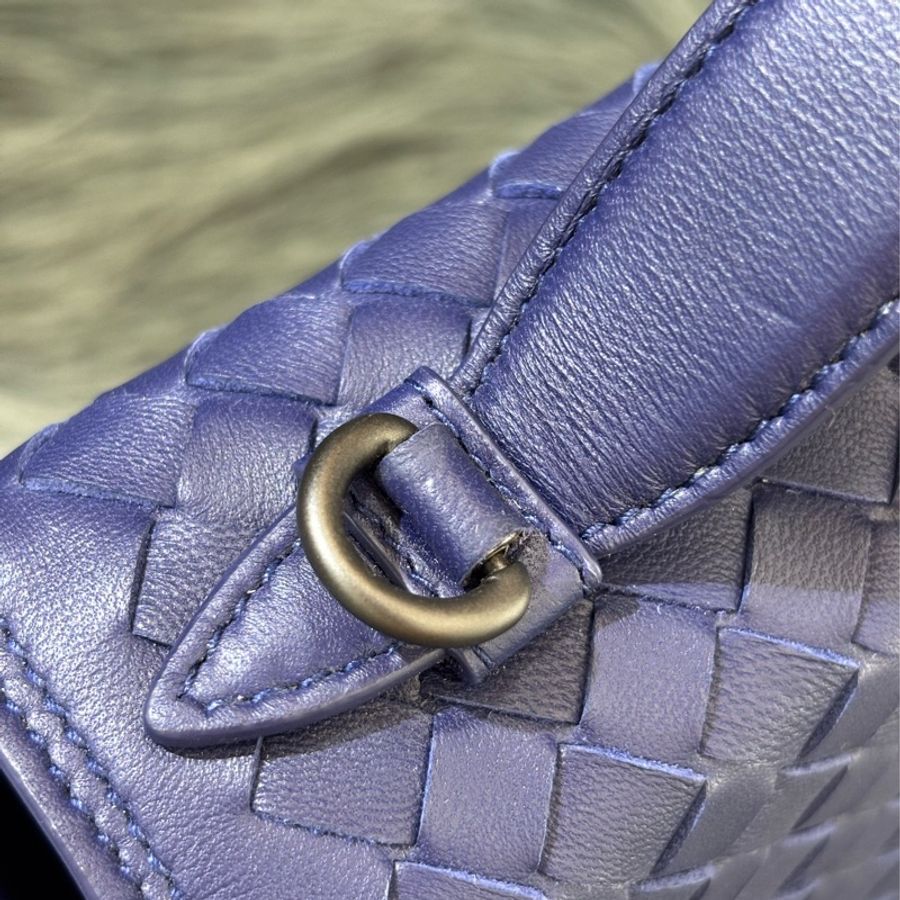 BOTTEGA VENETA BV 522922 閃電藍色 編織 霧黑鍊 手提包 肩背包 斜背包 學院包 相機包-6