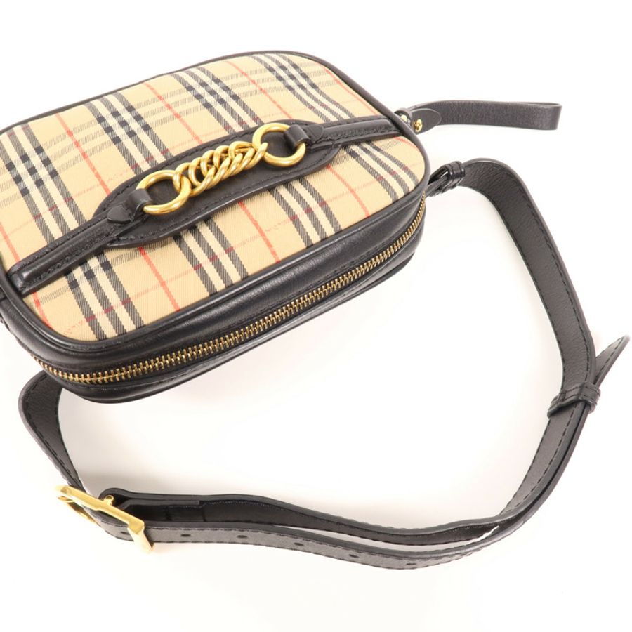 BURBERRY 帆布/牛皮皮革Belt Bag金扣腰包-7