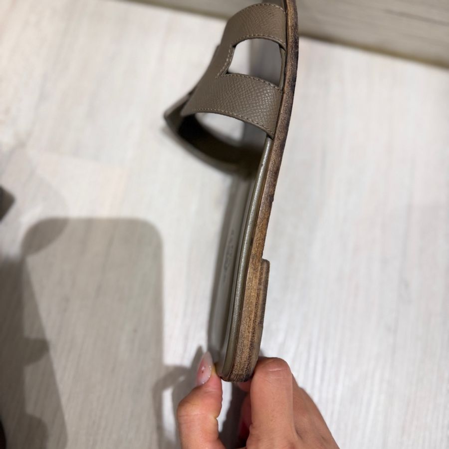 Hermes Oran sandal大象灰平底拖鞋 36 半 (二手)-19