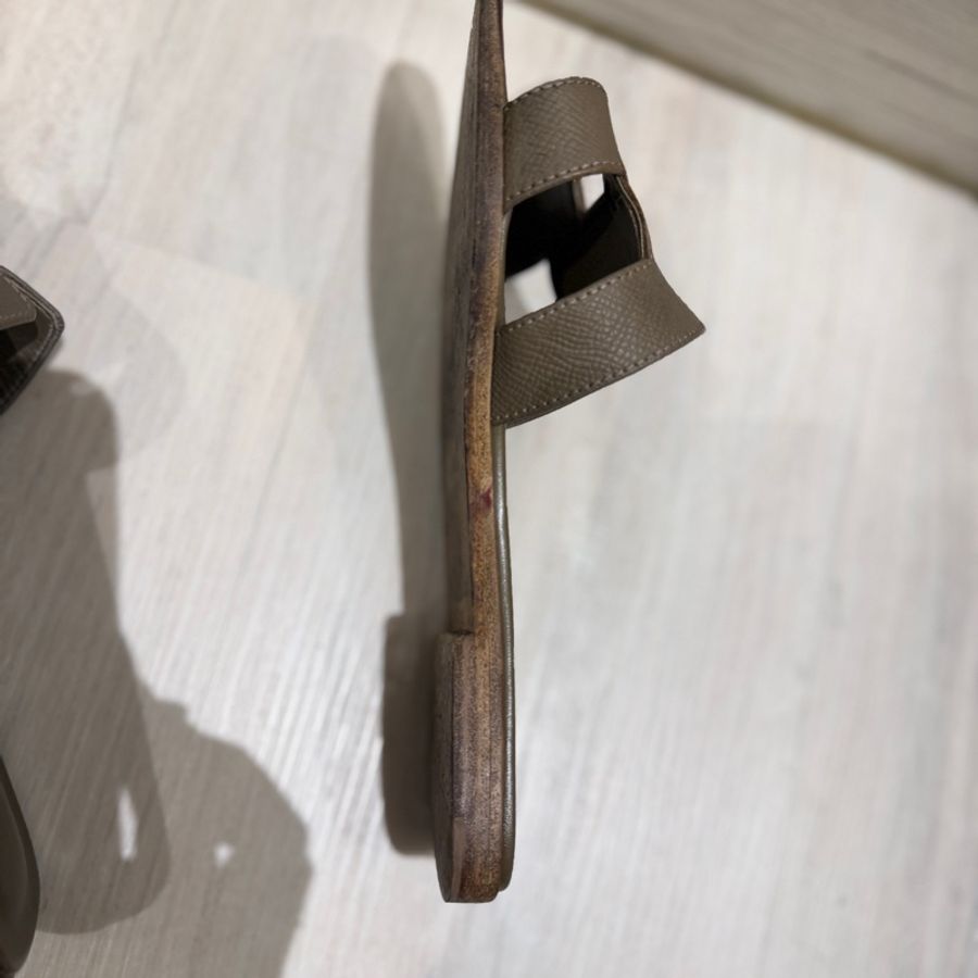 Hermes Oran sandal大象灰平底拖鞋 36 半 (二手)-26