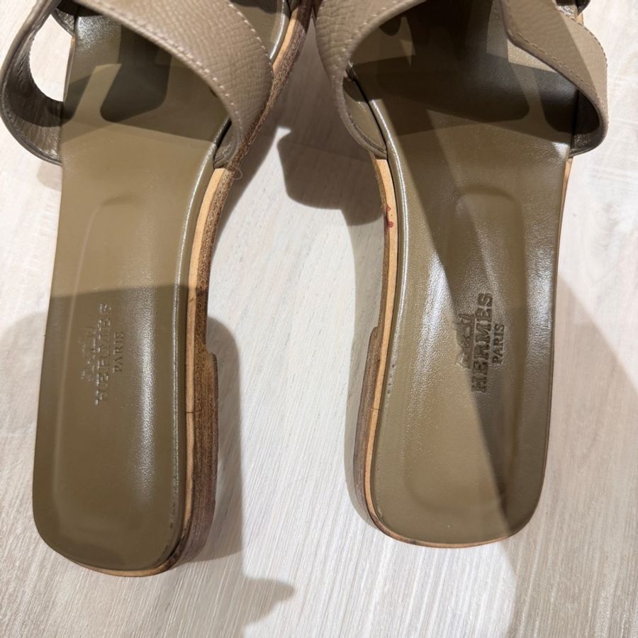 Hermes Oran sandal大象灰平底拖鞋 36 半 (二手)-31