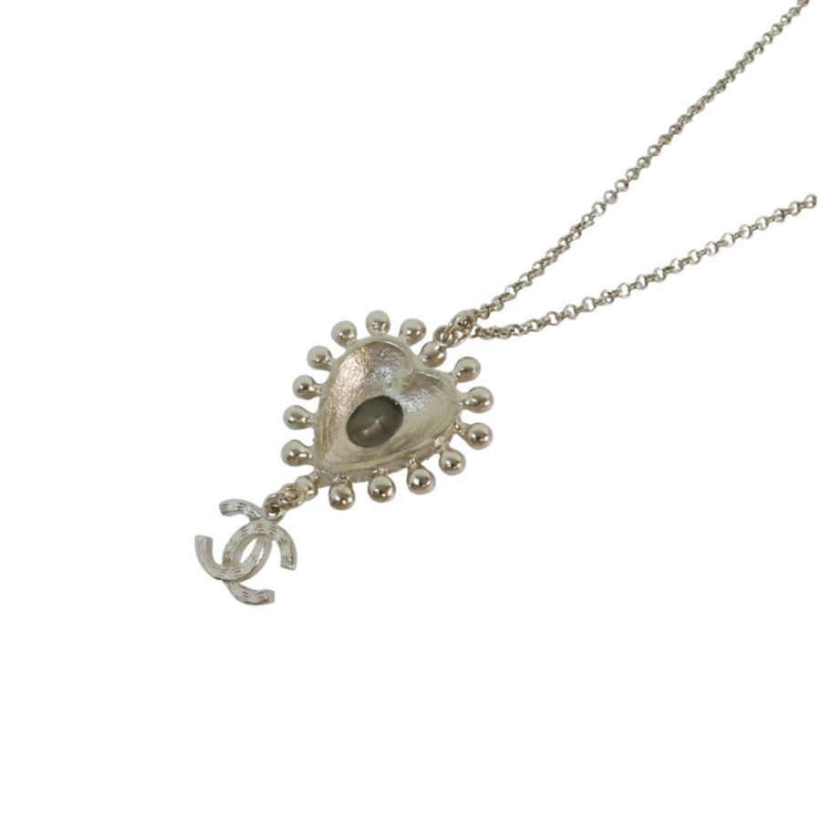 CHANEL 金屬/PVC/仿珍珠Necklace金扣項鏈-4