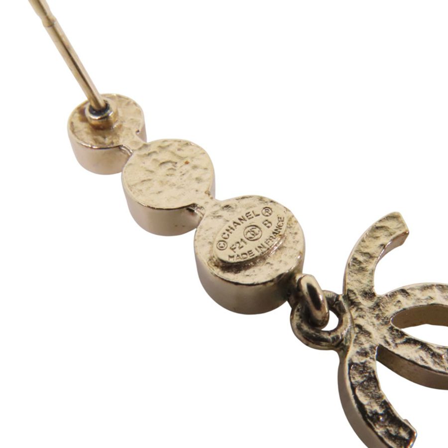 CHANEL 金屬/水鑽Earrings金扣耳環-6