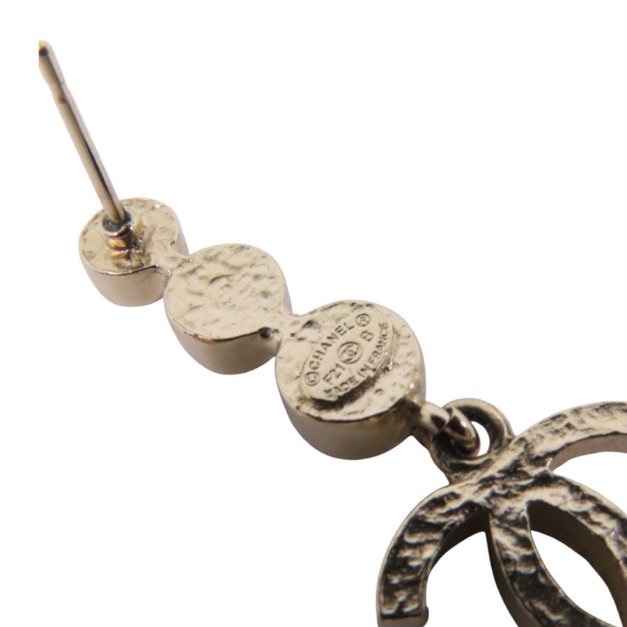 CHANEL 金屬/水鑽Earrings金扣耳環-7