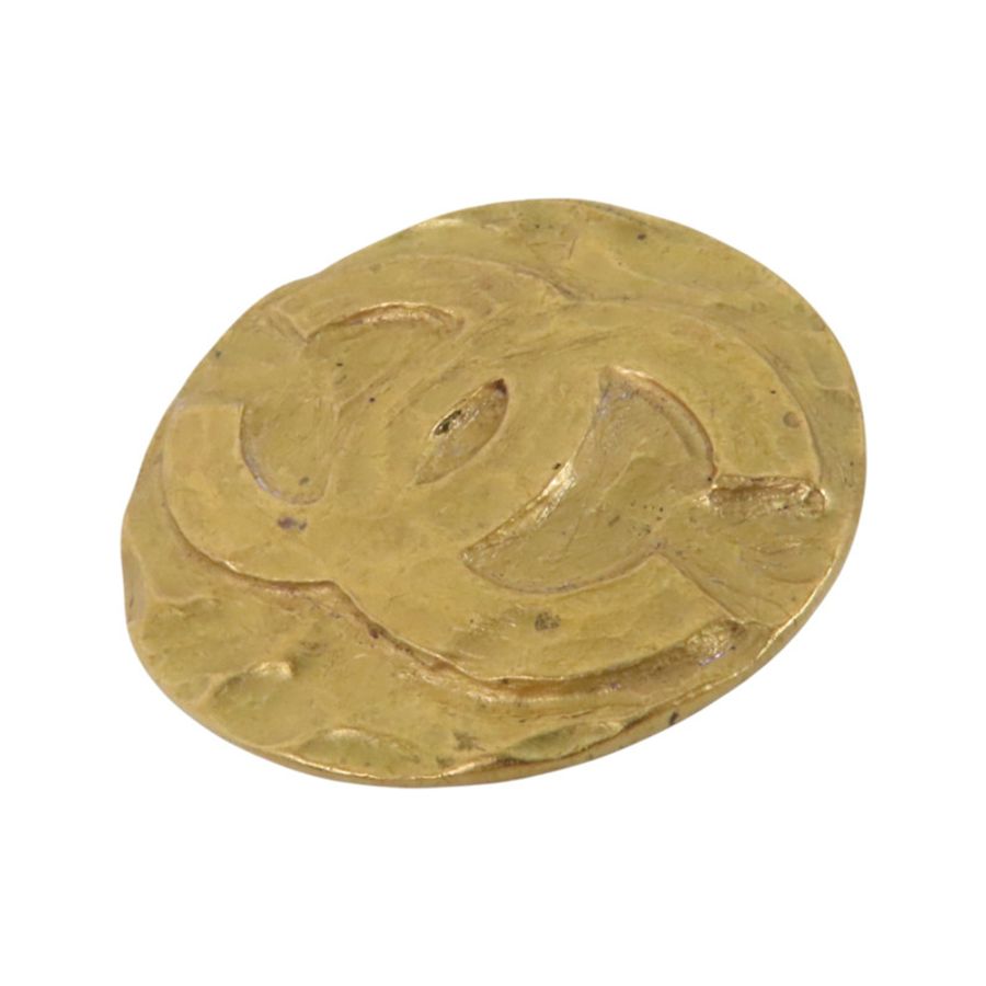 CHANEL 金屬Vintage Round Brooch金扣胸針-1