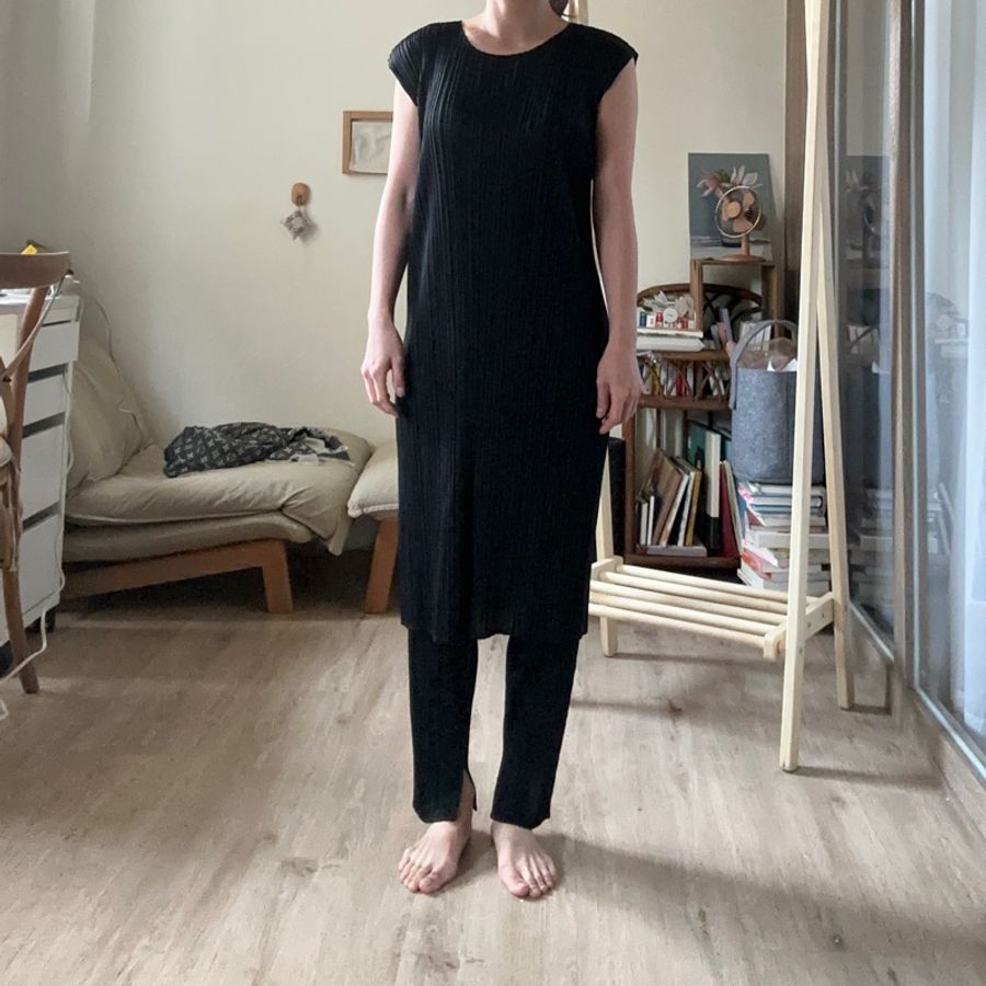 三宅一生ISSEY MIYAKE PLEATS PLEASE 經典百搭洋裝/中長洋裝/長版上衣-2