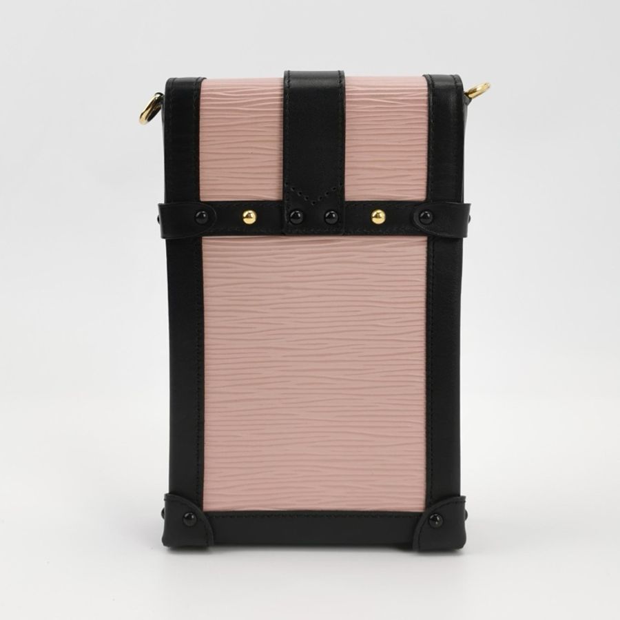 LV / 路易威登 Trunk Vertical 手機包 迷你mini 櫻花粉/黑色 水波紋 牛皮 單肩包 斜挎包-1