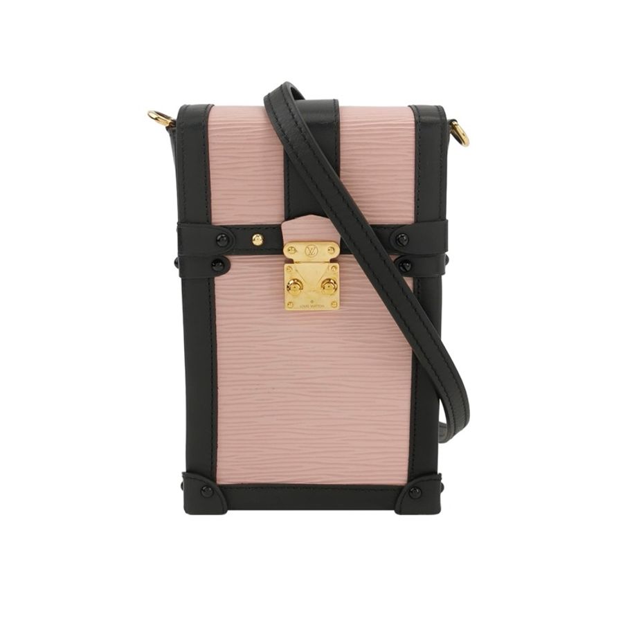 LV / 路易威登 Trunk Vertical 手機包 迷你mini 櫻花粉/黑色 水波紋 牛皮 單肩包 斜挎包-5