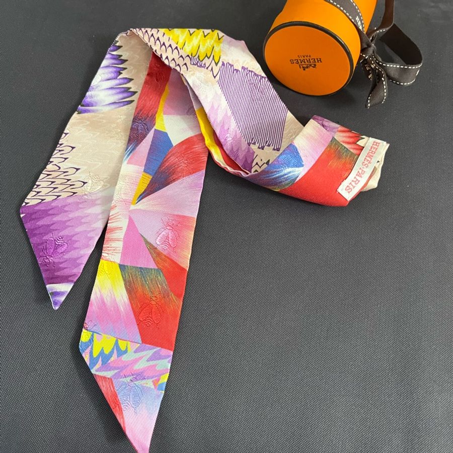 全新Hermes Marble silk Twilly-5