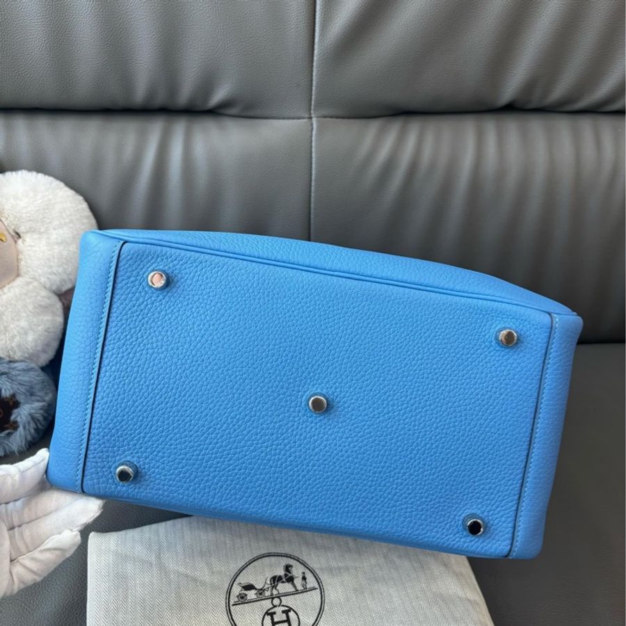 🌈Hermes🩵Lindy 30🩵天堂藍銀扣🌈99.8新閑置🌟TC皮🌟-7
