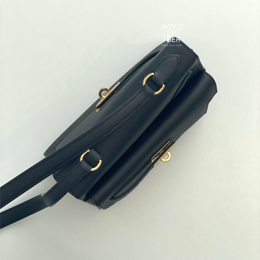 全新全配💖 限量藍盒子💙 Hermès 愛馬仕 Kelly Desordre 雙面凱莉 黑色金釦-17