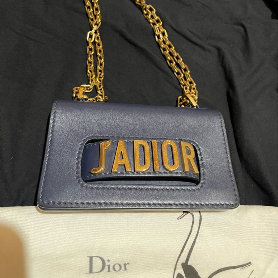 Christian Dior 金鏈藍 JADIOR 側背包-0