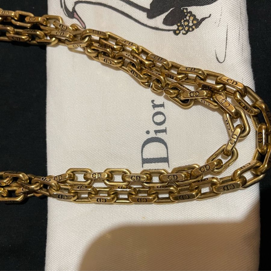 Christian Dior 金鏈藍 JADIOR 側背包-4