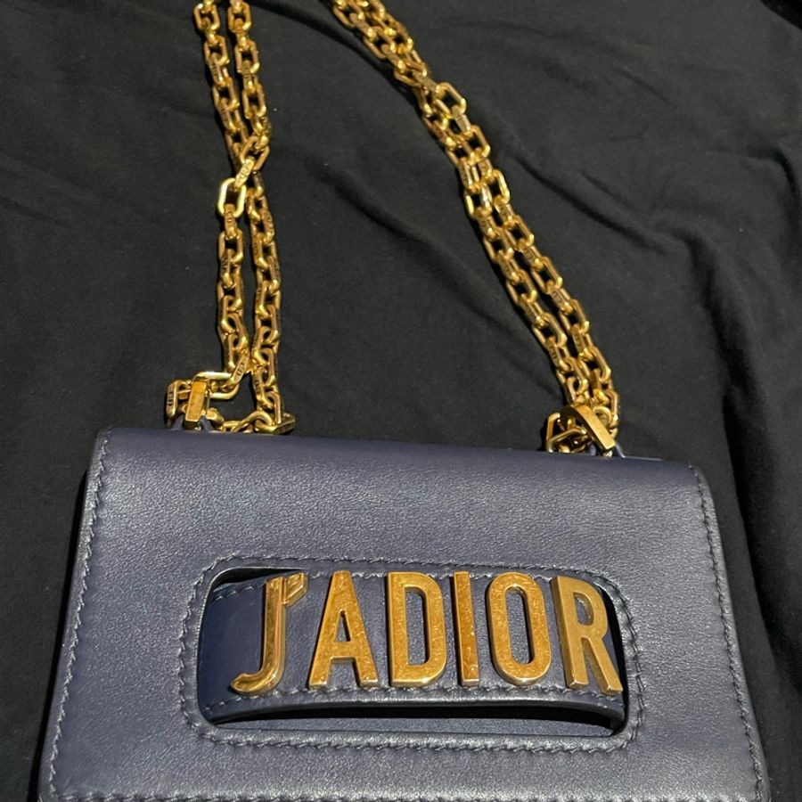 Christian Dior 金鏈藍 JADIOR 側背包-12