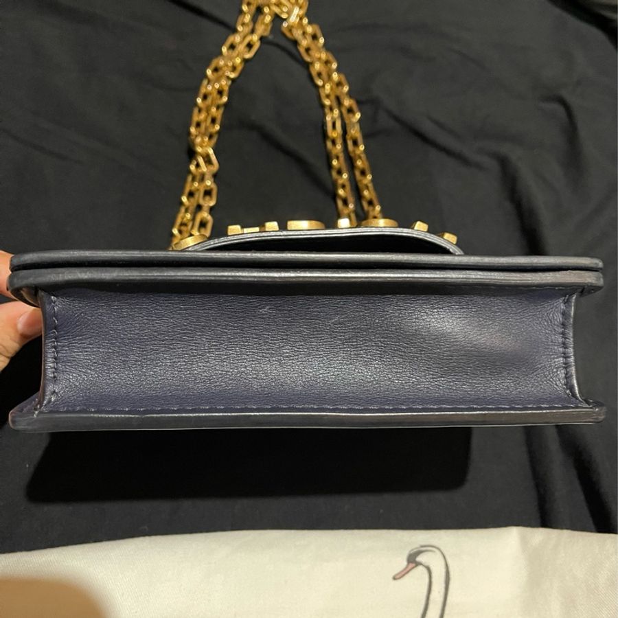 Christian Dior 金鏈藍 JADIOR 側背包-18
