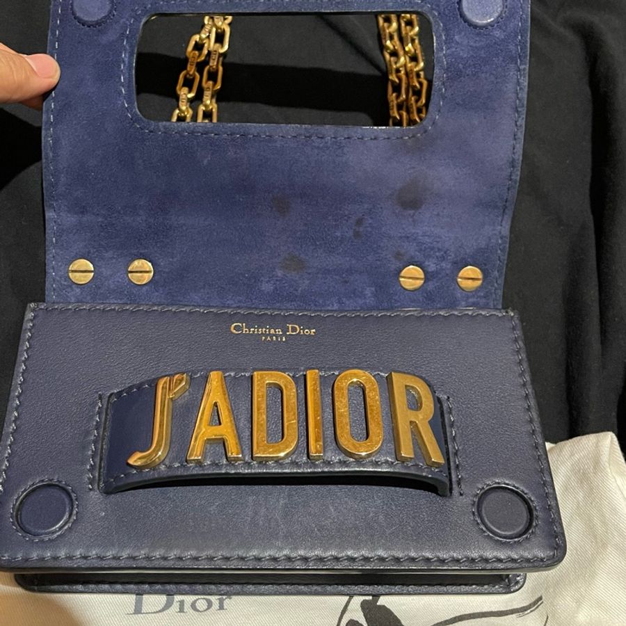 Christian Dior 金鏈藍 JADIOR 側背包-26