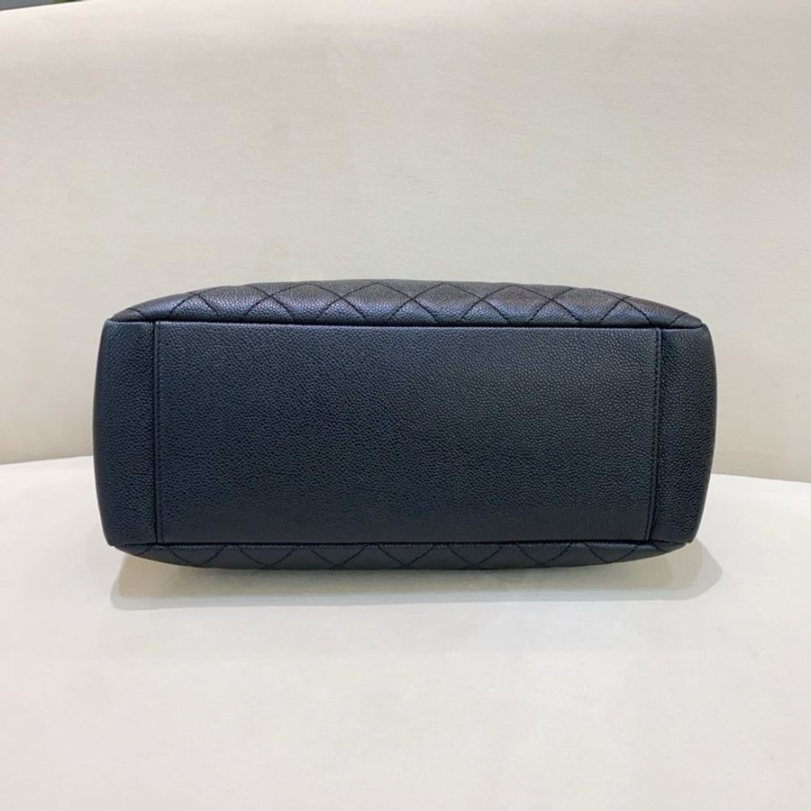 Chanel香奈兒 GST 黑金荔枝紋牛皮托特鏈條包-3