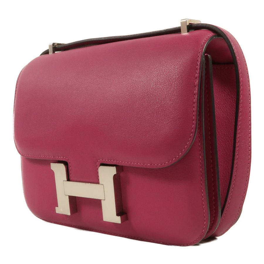 HERMES 【Hermes Fair】Swift皮革Constance Mini銀扣肩背袋-2