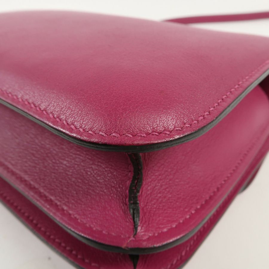 HERMES 【Hermes Fair】Swift皮革Constance Mini銀扣肩背袋-13