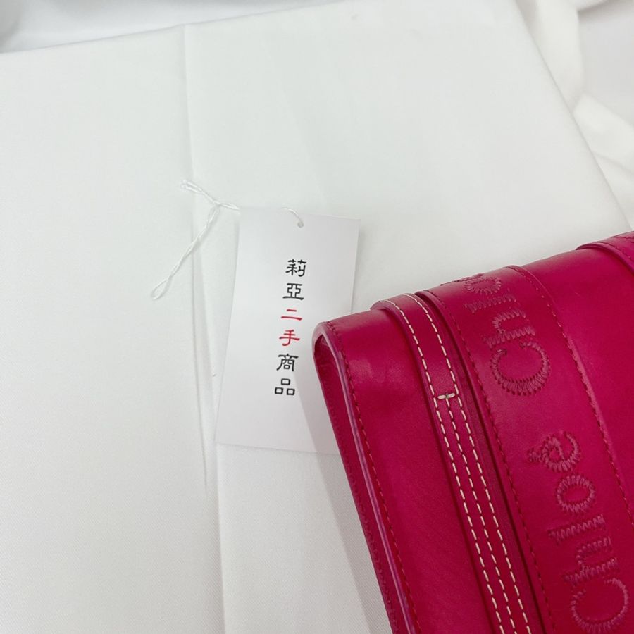 莉亞精品♡Chloe mini woody 桃色 九新美品-16