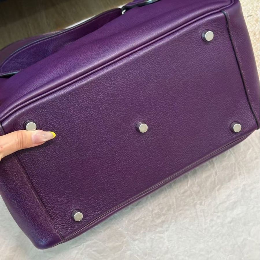 🌈Hermes💜Lindy 30💜紫色銀扣🌟98新🌟evercolor皮🌟-5