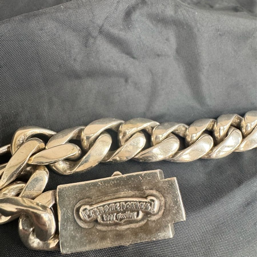 Chrome Hearts 克羅心 經典十字花扣 粗鍊手鍊 (純銀925)-5