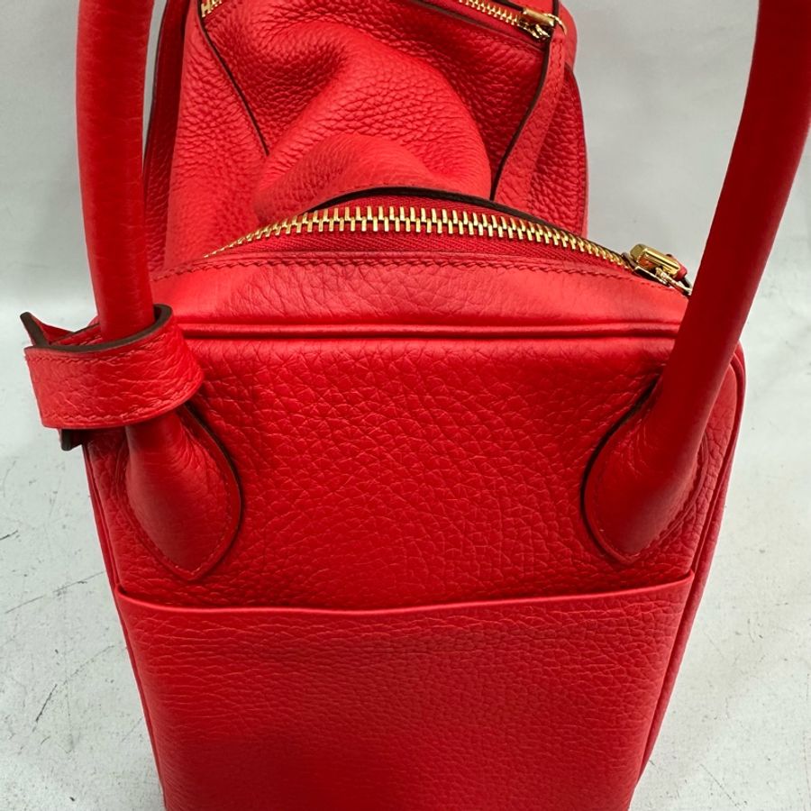 Hermes 紅皮金釦lindy 30 TC皮 D刻-14