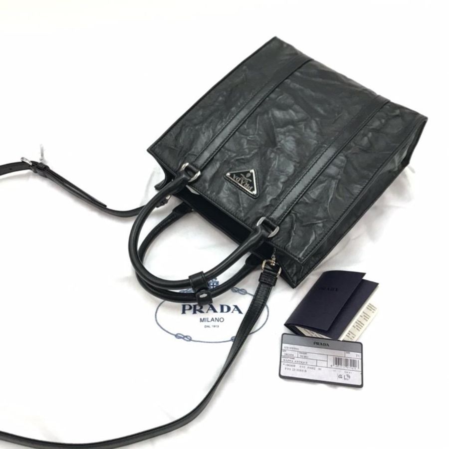 Prada crinkle black bag-2