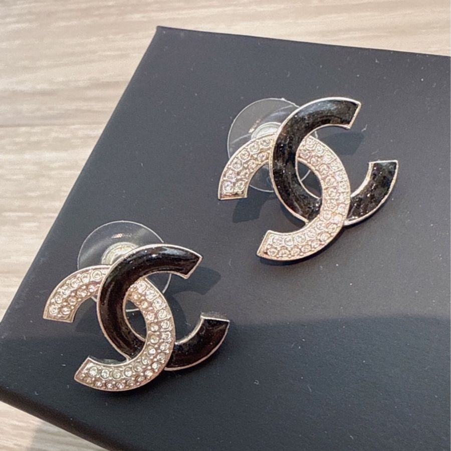 Chanel 拼色Logo 耳環 💜 超可愛不敗款-7