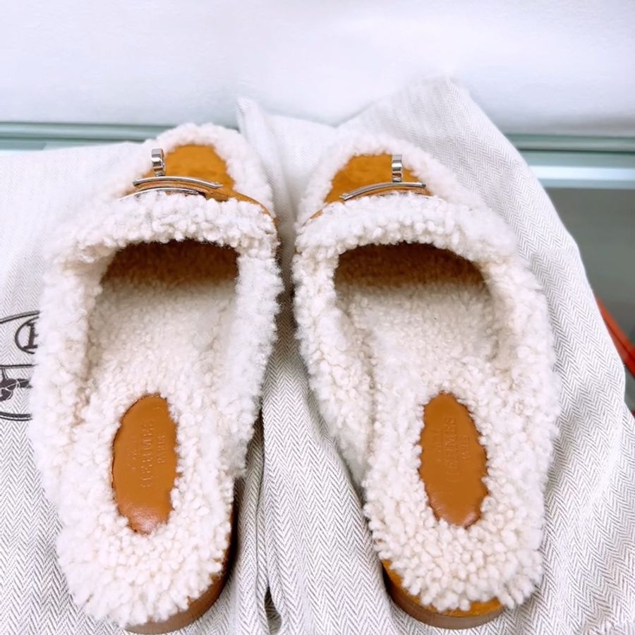 閒置 Hermes kelly mule oz 毛絨穆勒鞋 37碼-2