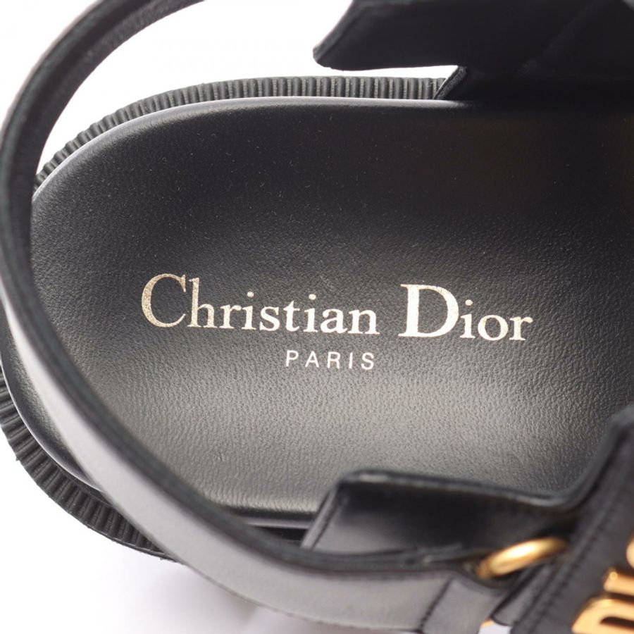 Christian Dior DIORACT 厚底涼鞋 KCO016LAB90038.5 黑色皮革 #38.5 全新-4