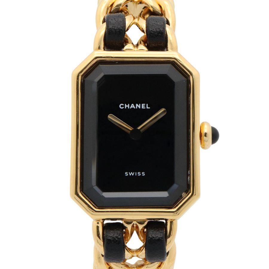 CHANEL Premiere S 手錶,GP(鍍金),皮革,女士,黑色,H0001-0