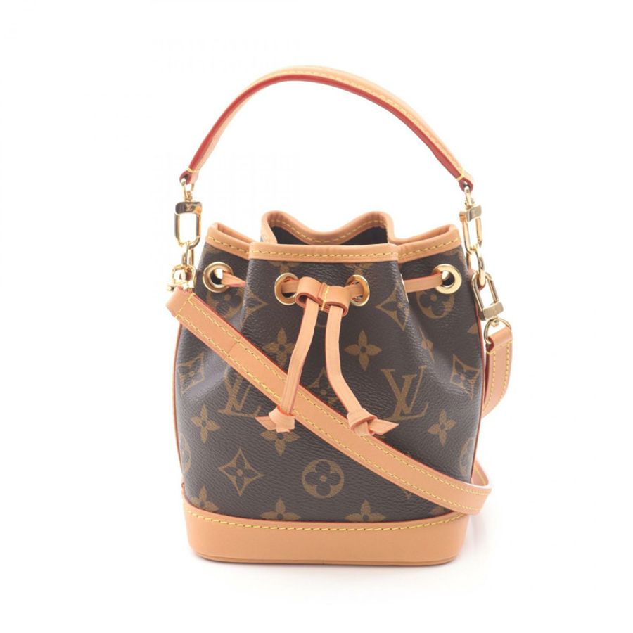 LOUIS VUITTON Nano Noe 單肩抽繩手提包 M81266 Monogram 二手女士-0