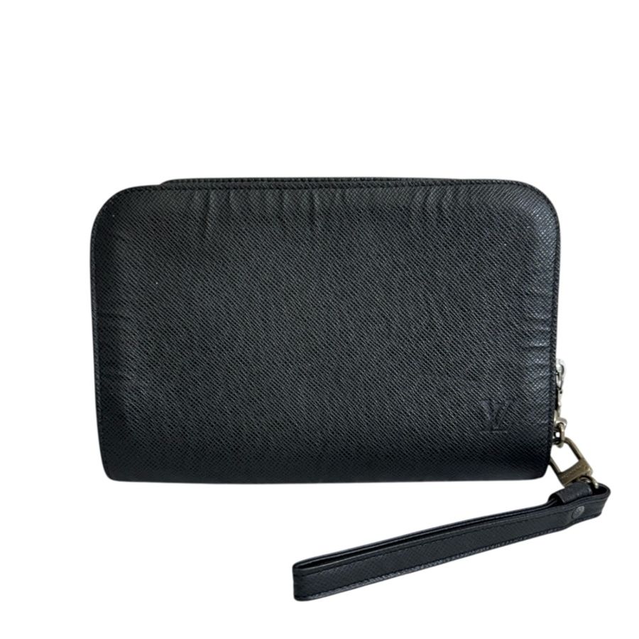 【赫蒂國際精品】 Louis Vuitton 路易威登 鐵灰色 皮革 手拿包 vintage-0