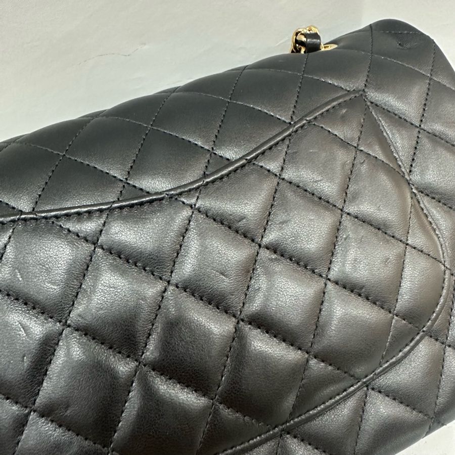 Chanel A01112 黑羊皮金釦 Coco CF 25-6
