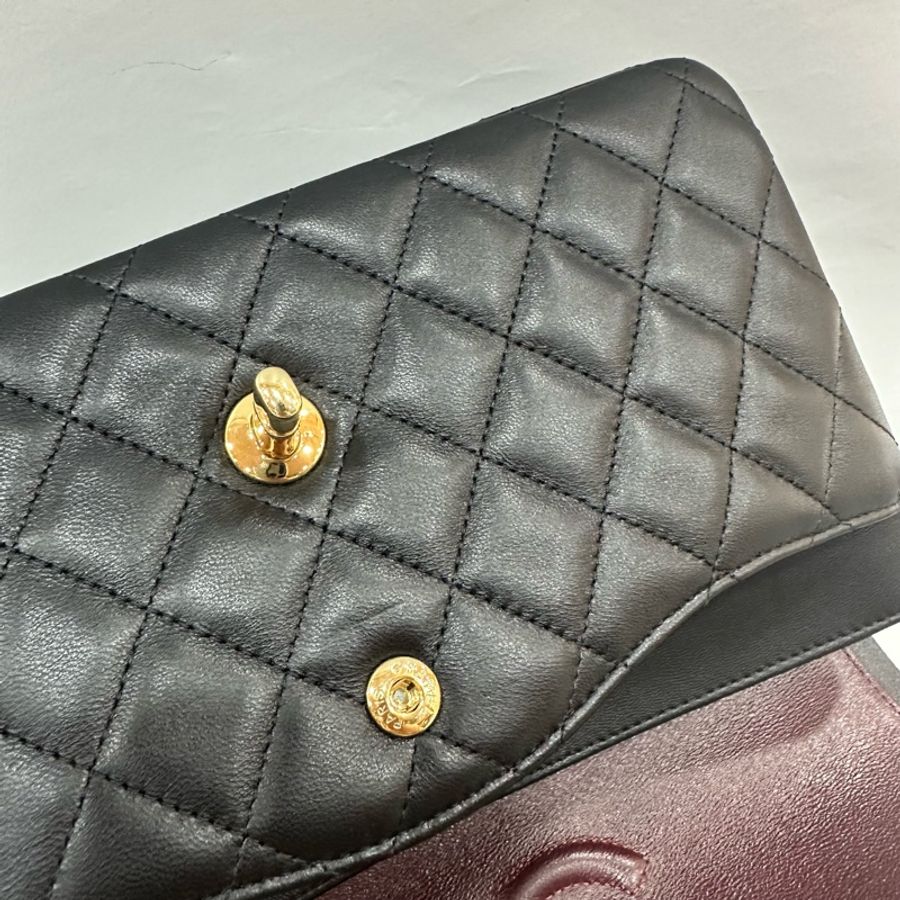 Chanel A01112 黑羊皮金釦 Coco CF 25-53