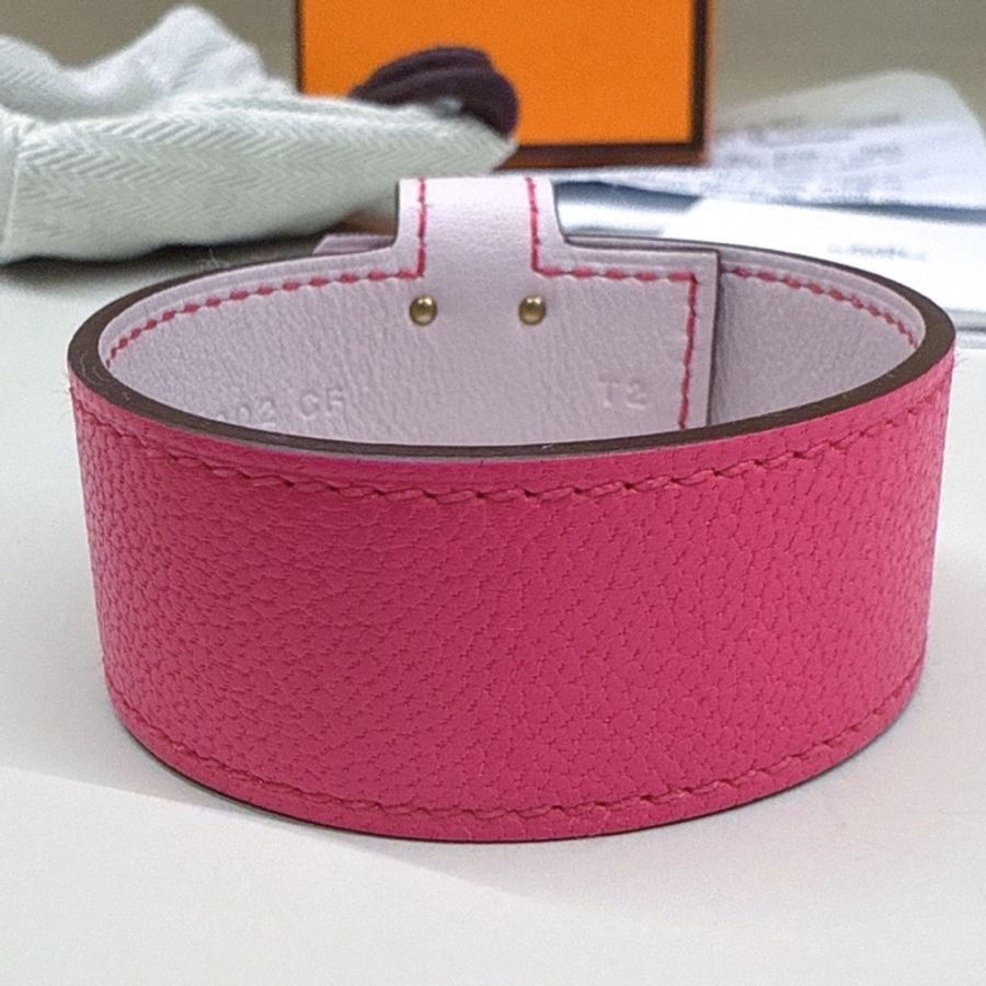 HERMES Kelly Twist 0R 玫瑰紫寬版手環 T2 B刻-5