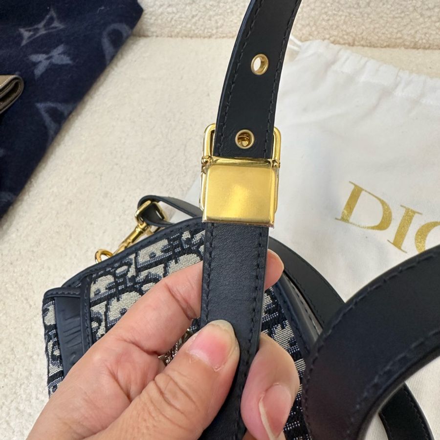 ior迪奧Bobby小號老花單肩斜挎包，經典老花配色，-14