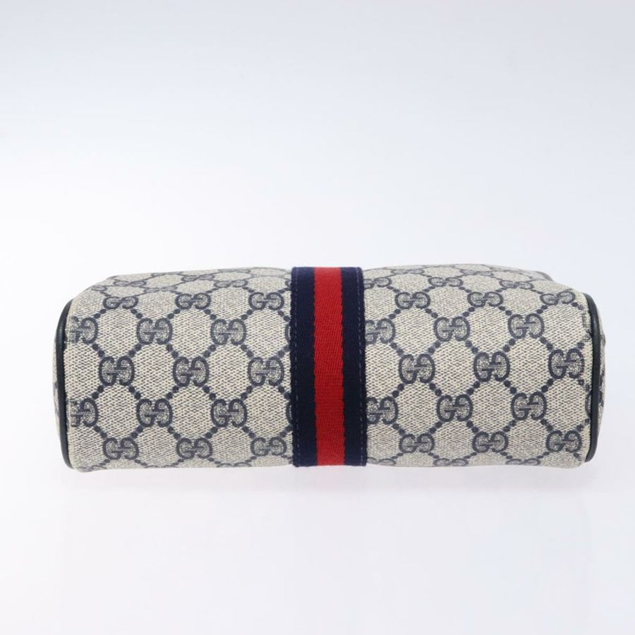 【日本直送】GUCCI GG Supreme Sherry Line 手拿包 PVC 海軍藍/金色 56 01 012 正品 BA5206-5