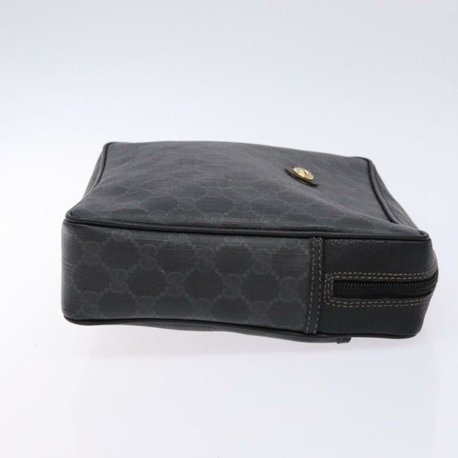 【日本直送】GUCCI GG Supreme 手拿包 PVC 黑色金色 156 01 053 正品 BA5207-2