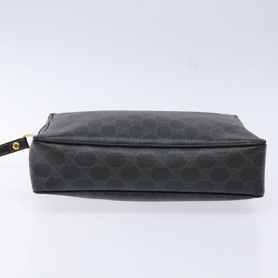 【日本直送】GUCCI GG Supreme 手拿包 PVC 黑色金色 156 01 053 正品 BA5207-5