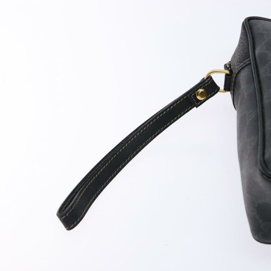 【日本直送】GUCCI GG Supreme 手拿包 PVC 黑色金色 156 01 053 正品 BA5207-7