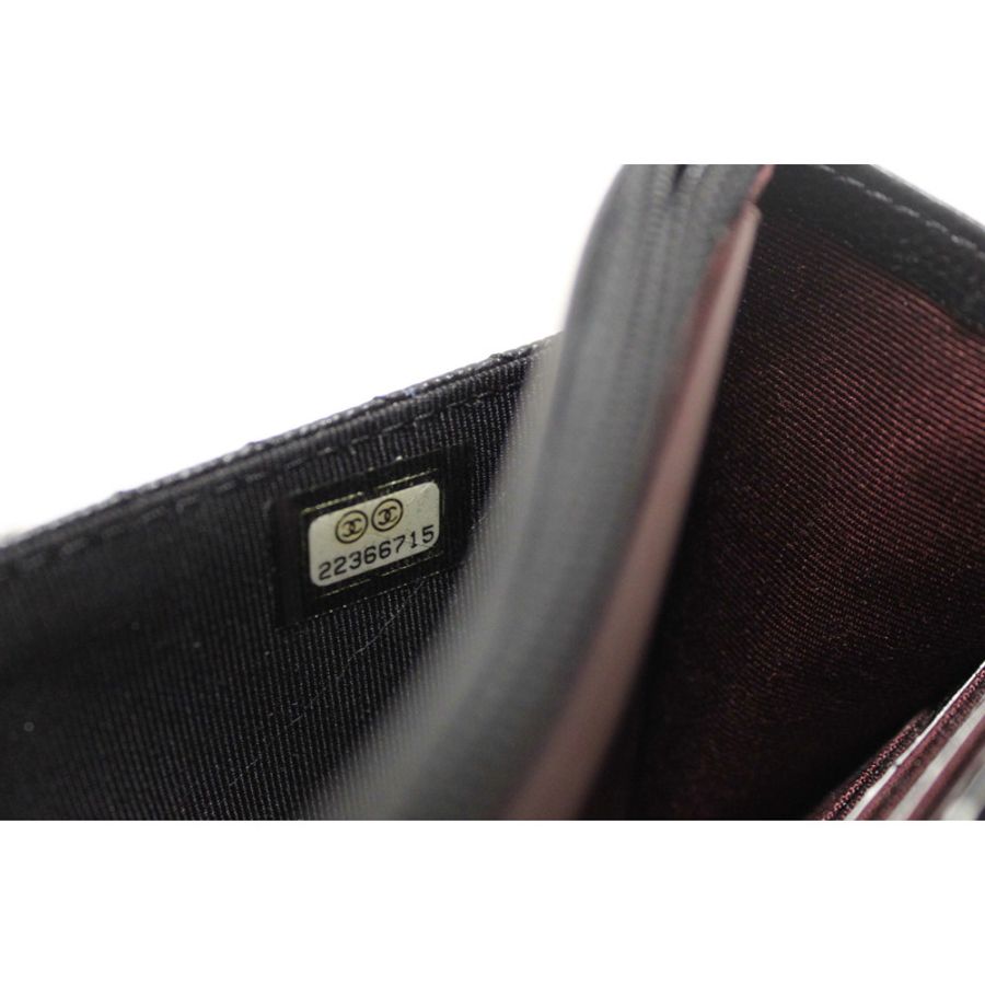 Chanel Black Chevron Caviar Leather Wallet On Chain WOC Crossbody Bag-14