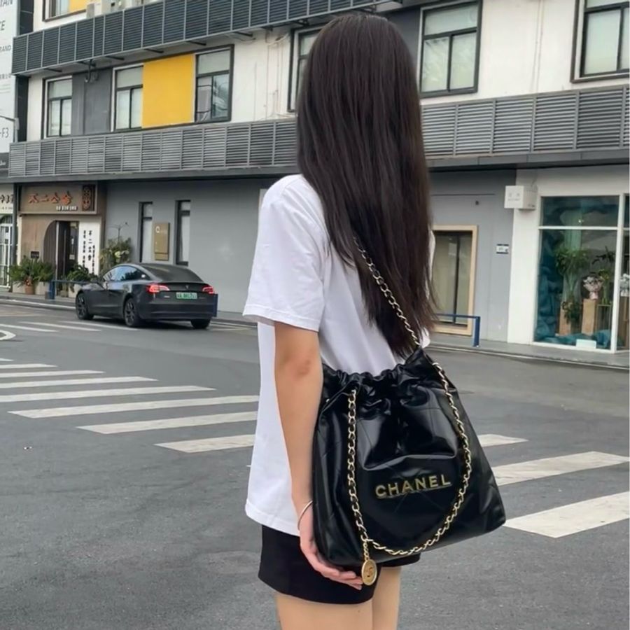 Chanel 22bag黑金小號 芯片款 #99新閒置 #22萬入手 #配件齊全-5